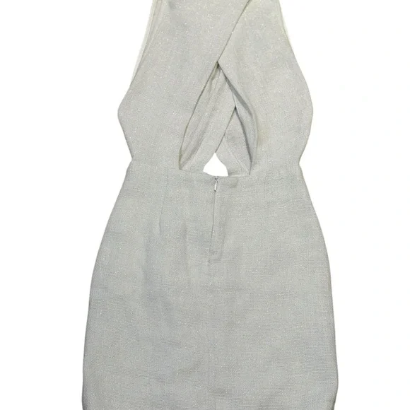 IRO Yasmina Cut Out Mini Dress in White Silver Size 2 - Picture 5 of 10
